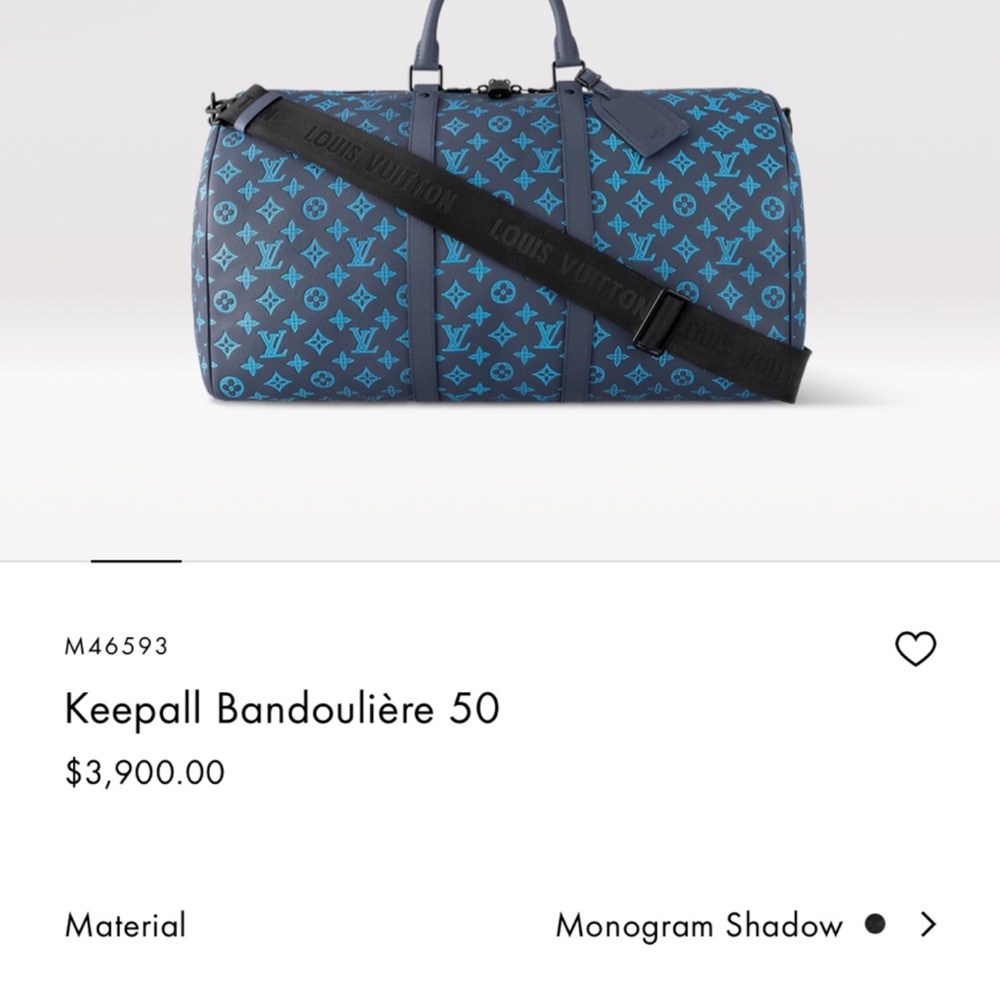 Louis Vuitton Blue Keepall Bandoulière 50